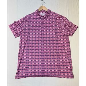 Snake Eyes Polo Shirt Men’s Size XL Performance Golf ⛳️ pink Golf Cart Printed